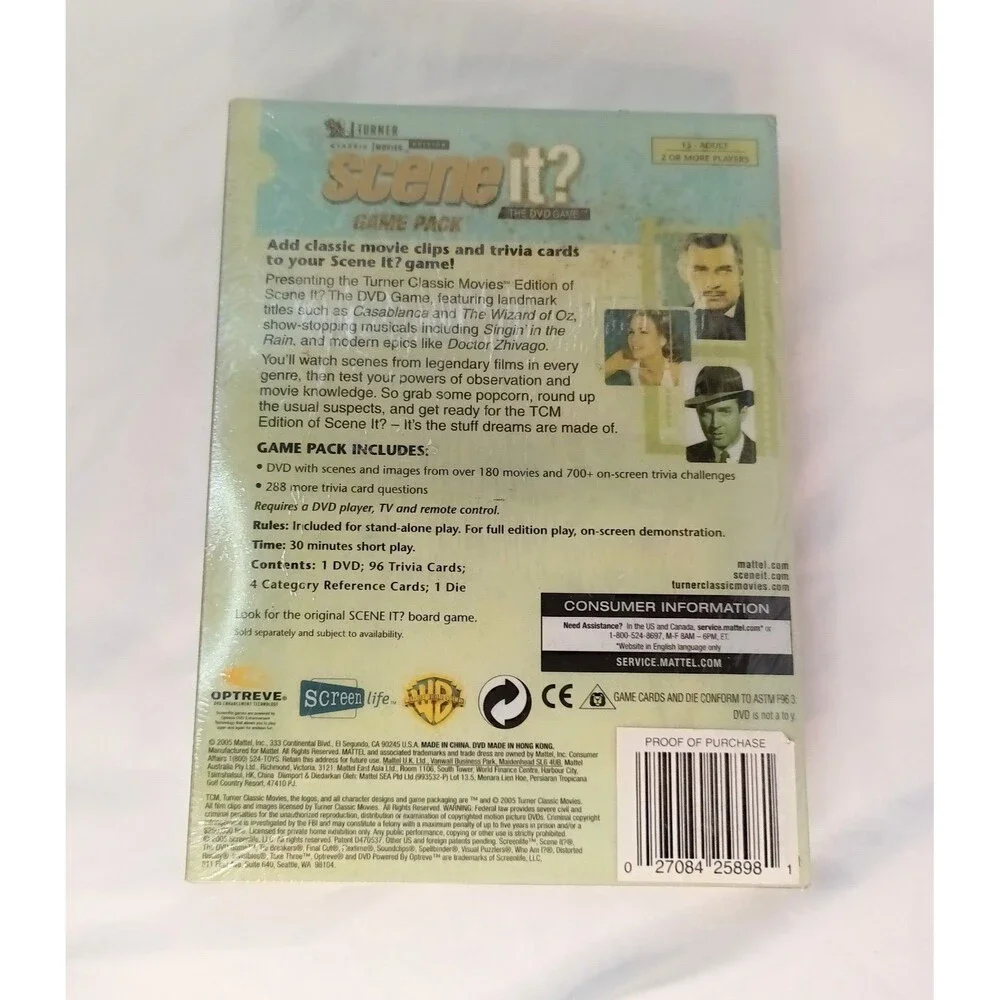Scene It? DVD Game: Turner Classic Movie Edition Expansion Pack NEW Sealed